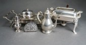 GROUP OF TWO SILVER PLATE CHAF