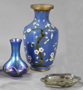 Group of Two Vases and a Dish,