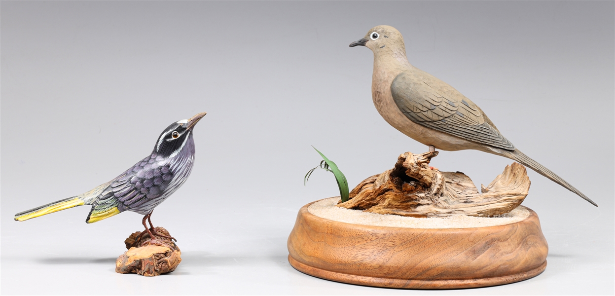 Group of two vintage carved hand