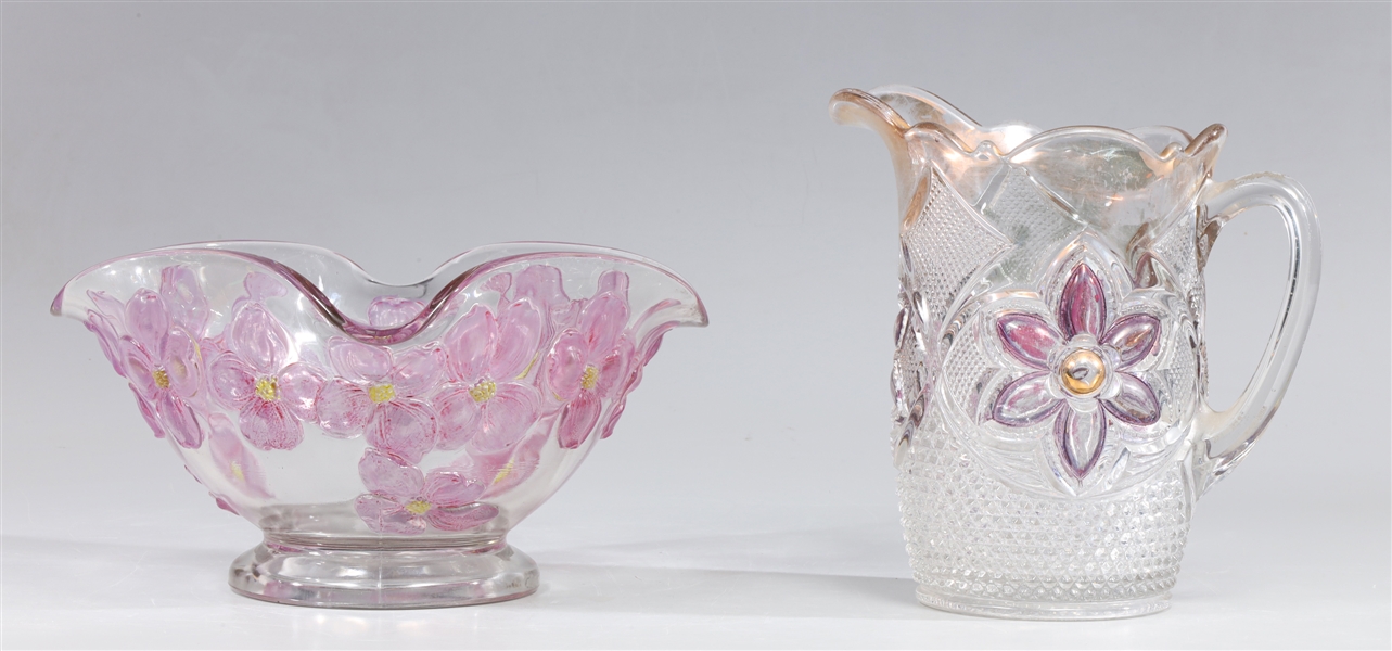 Group of two vintage glass bowl and