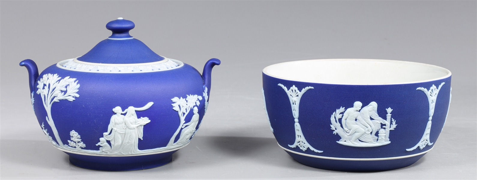 Group of two vintage Wedgewood blue