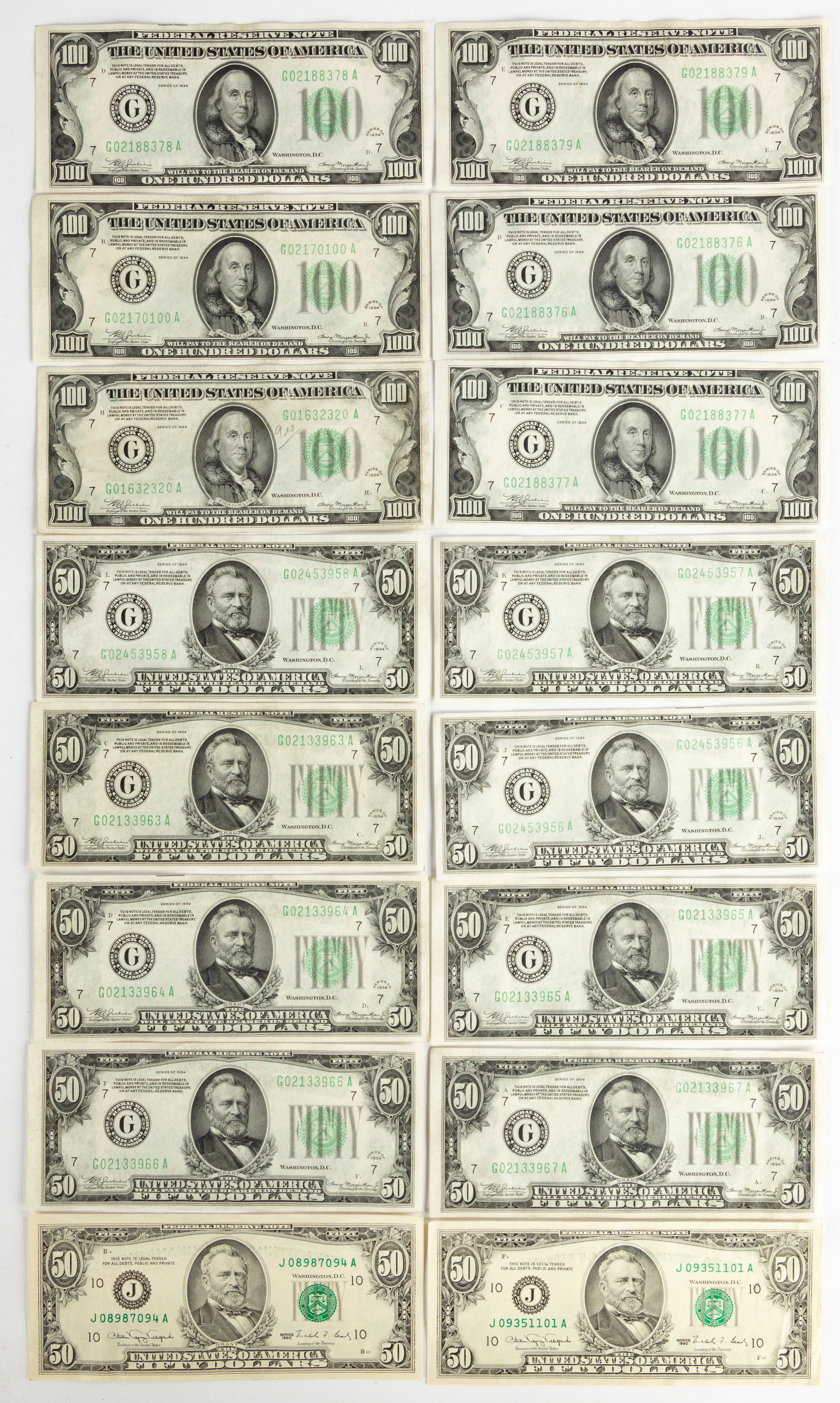 GROUP OF UNITED STATES 50 & 100