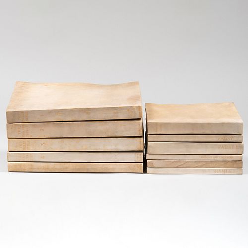 GROUP OF VELLUM BOUND BOOKS OF