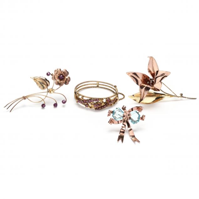 GROUP OF VERMEIL JEWELRY ITEMS To