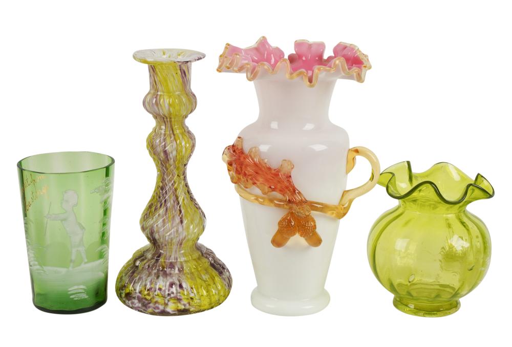 GROUP OF VICTORIAN ART GLASSGroup