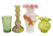 GROUP OF VICTORIAN ART GLASSGr