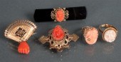Group of Victorian gold coral