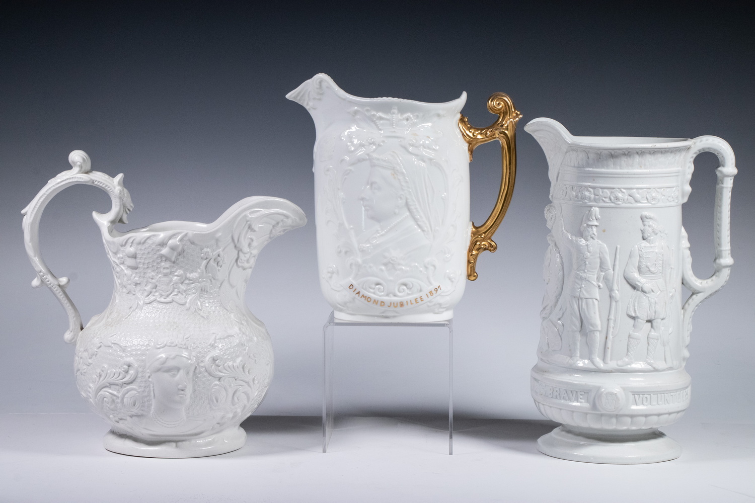 GROUP OF VICTORIAN MOLDED POTTERY