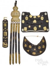 GROUP OF VINTAGE BRASS AND LEA