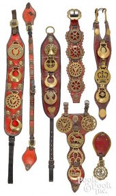GROUP OF VINTAGE BRASS AND LEA