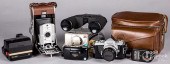 GROUP OF VINTAGE CAMERAS AND A