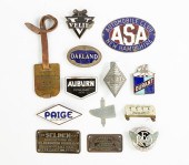 GROUP OF VINTAGE CAR EMBLEMS,