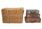 GROUP OF VINTAGE LUGGAGE & A F