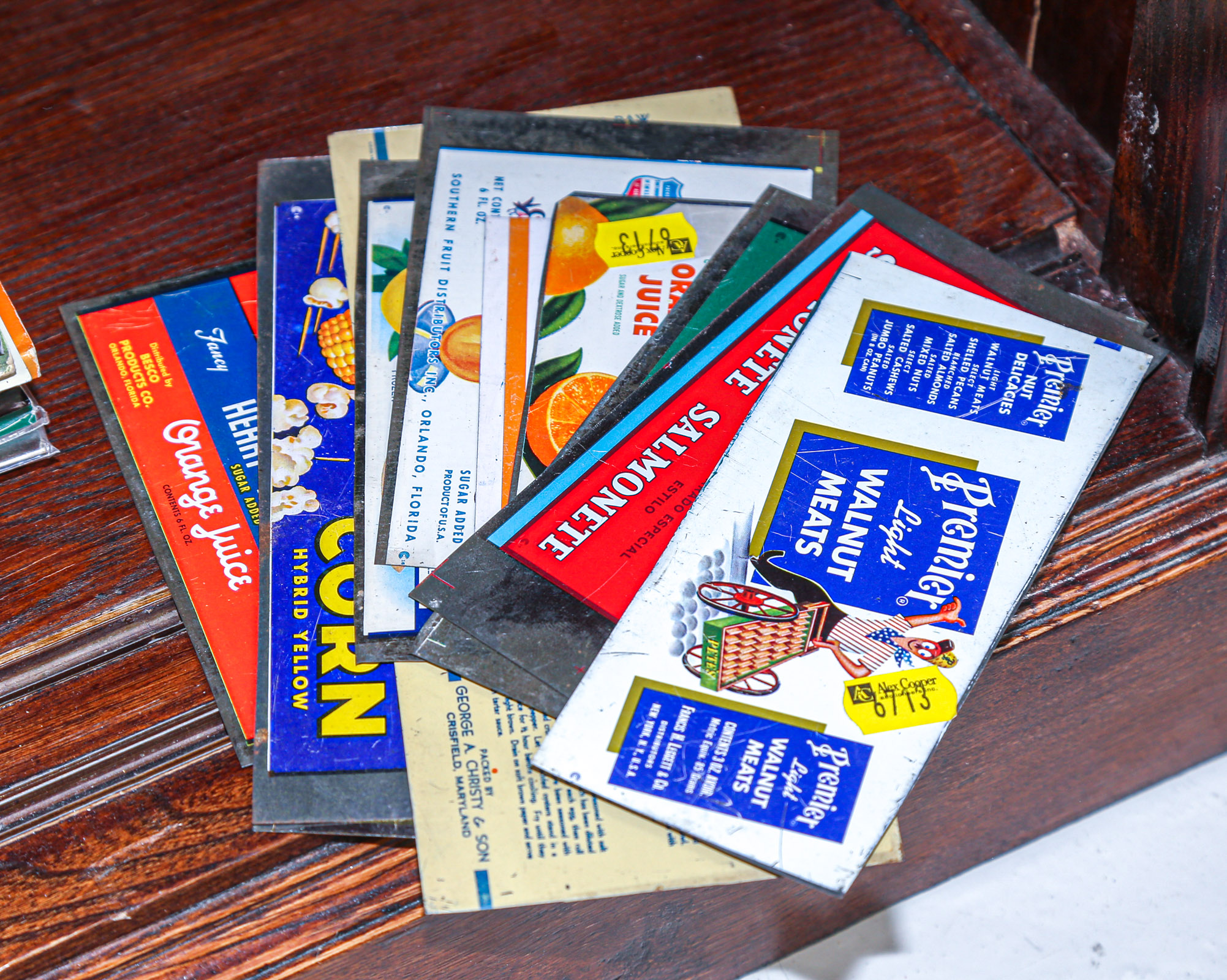 GROUP OF VINTAGE PRINTED CAN BLANKS
