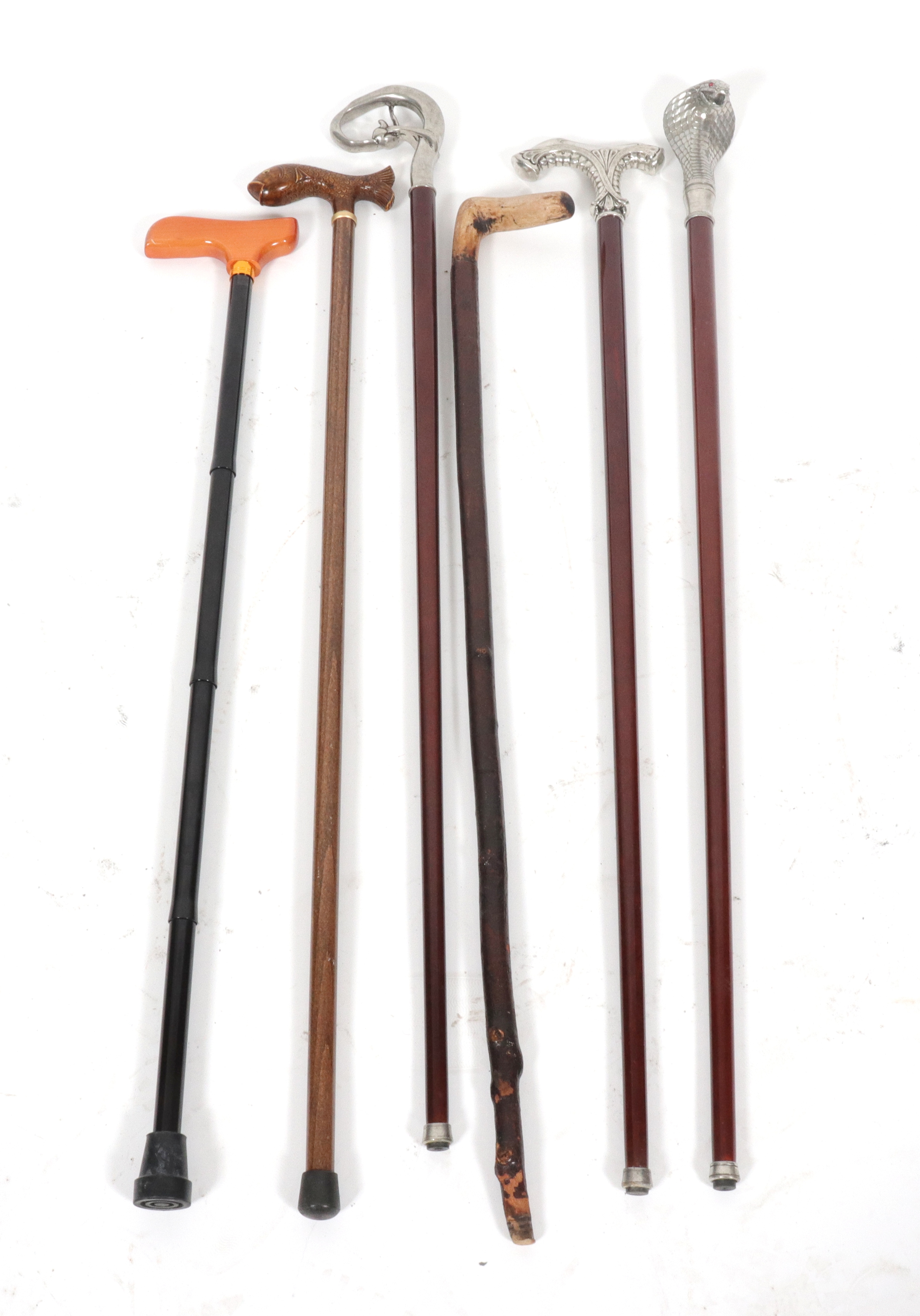 GROUP OF WALKING STICKS, 6 Group of