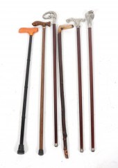 GROUP OF WALKING STICKS, 6 Gro