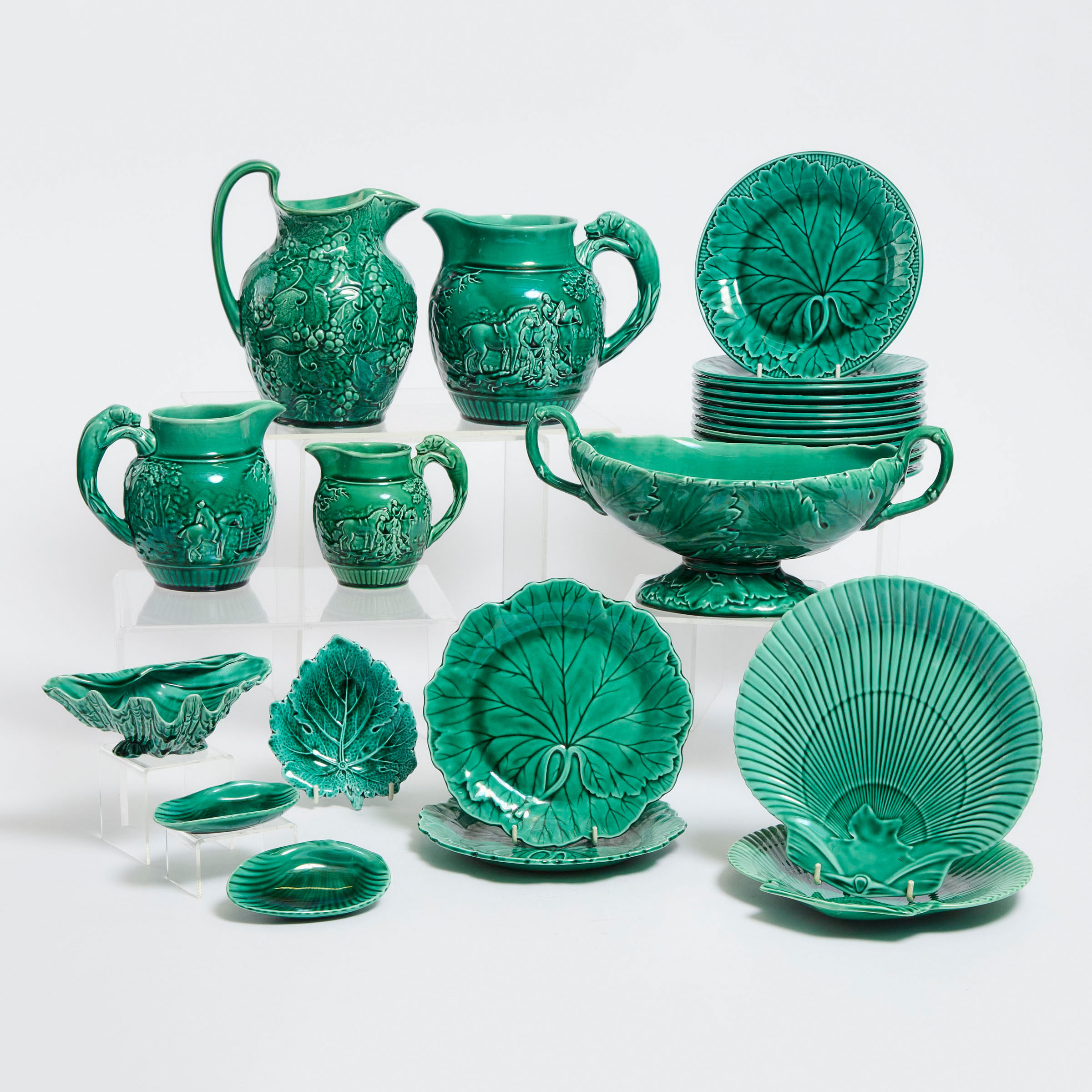 Group of Wedgwood Green Glazed