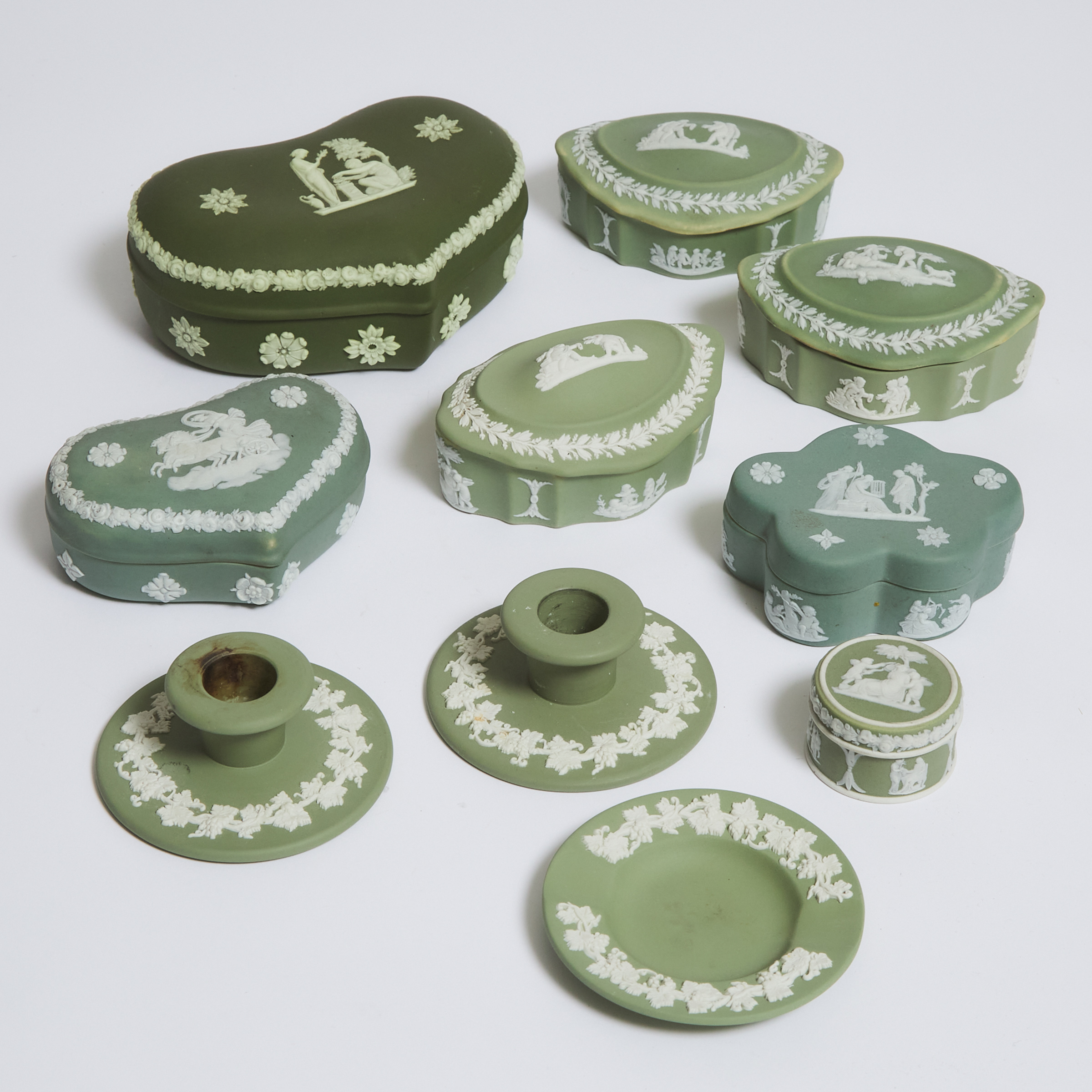 Group of Wedgwood Green Jasper