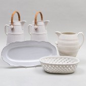 GROUP OF WHITE GLAZED CERAMIC