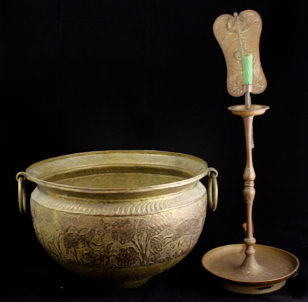 GROUP OF WHITE-GLAZED OBJECTS