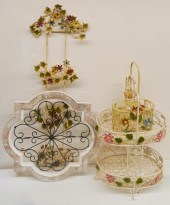 GROUP OF WHITE METAL GARDEN DE