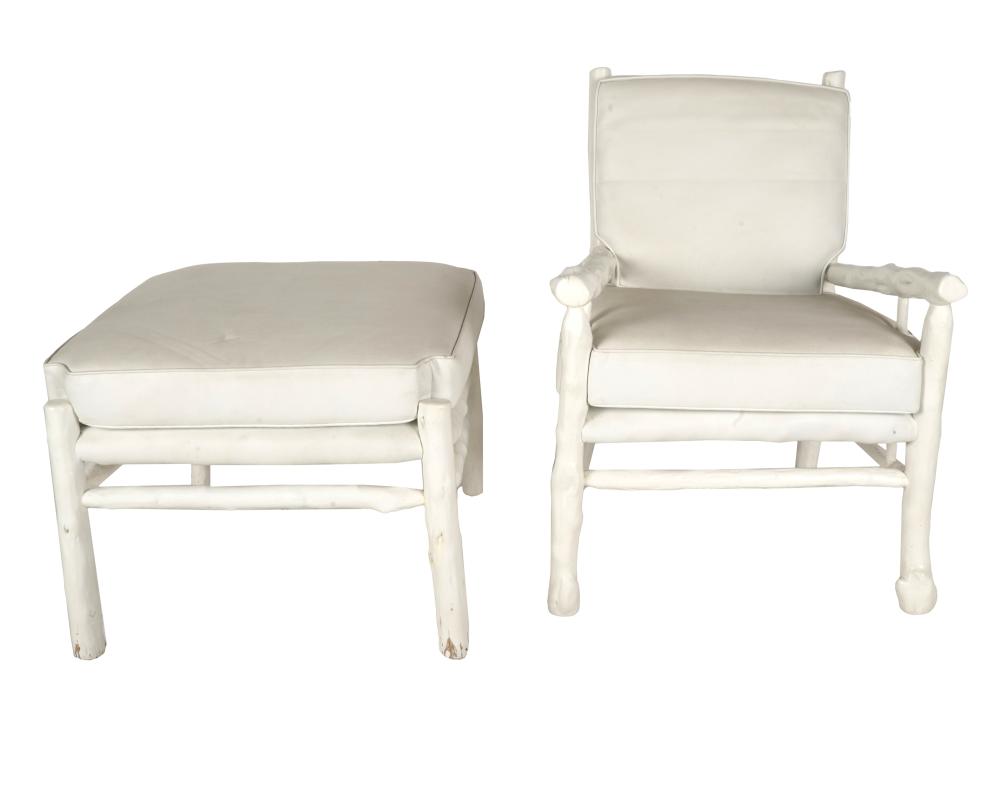 GROUP OF WHITE-PAINTED FAUX BOIS