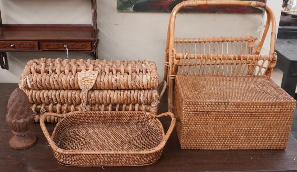 GROUP OF WICKER AND OTHER BASKETS