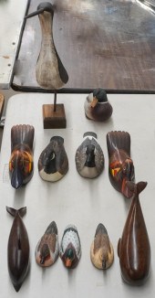 GROUP OF WOOD BIRD, DUCK AND O