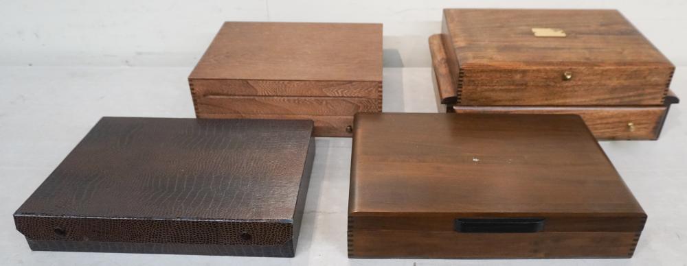 GROUP OF WOOD FLATWARE BOXES