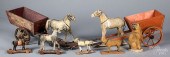 GROUP OF WOOD PLATFORM HORSE P