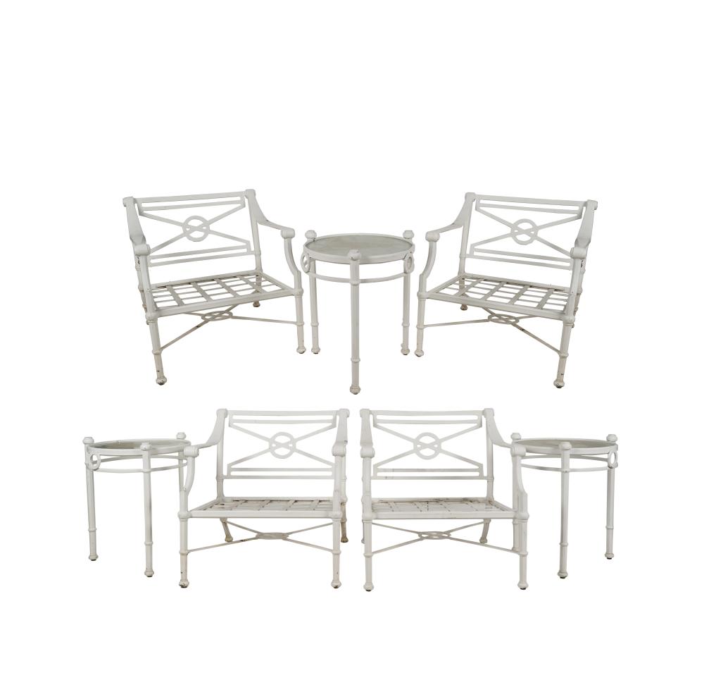 GROUP OF WOODARD PAINTED IRON PATIO