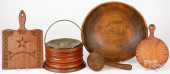 GROUP OF WOODENWARE, 19TH AND