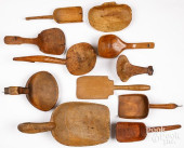 GROUP OF WOODENWARE, 19TH AND