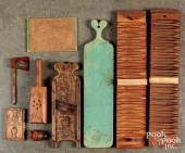 GROUP OF WOODENWARE, 19TH AND