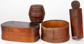 GROUP OF WOODENWARE, 19TH C.<b