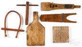 GROUP OF WOODENWARE, 19TH C.Gr