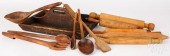 GROUP OF WOODENWARE, 19TH C.Gr