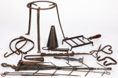 GROUP OF WROUGHT IRON, 19TH AN
