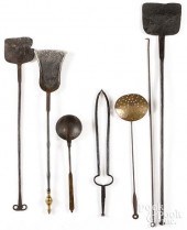 GROUP OF WROUGHT IRON FIREPLAC