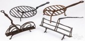 GROUP OF WROUGHT IRON HEARTH C