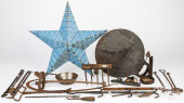 GROUP OF WROUGHT IRON HEARTH U