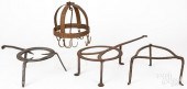 GROUP OF WROUGHT IRON HEARTH E