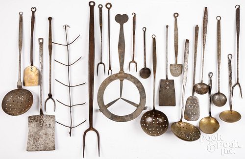 GROUP OF WROUGHT IRON LONG