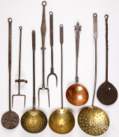 GROUP OF WROUGHT IRON LONG-HAN