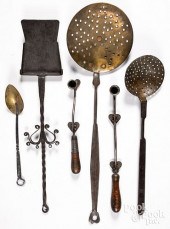 GROUP OF WROUGHT IRON UTENSILS
