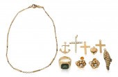GROUP OF YELLOW GOLD JEWELRY I