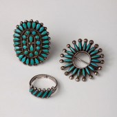 GROUP OF ZUNI PETIT POINT AND