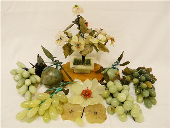 Group quartz and marble fruit