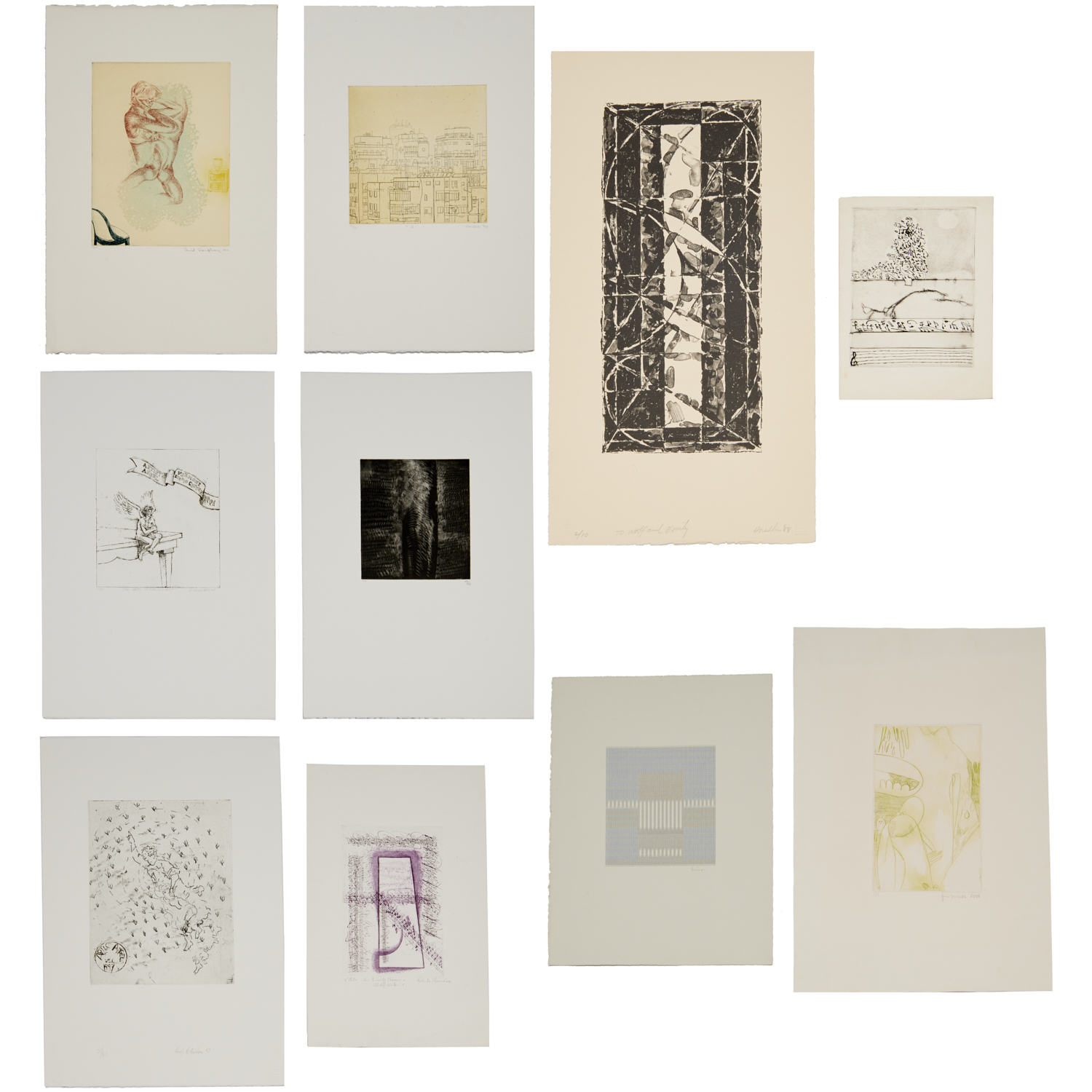 GROUP SIGNED ETCHINGS, EX WOLF KAHN