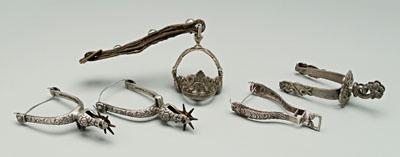 Group silver Spanish spurs,